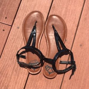 Black strap sandals
